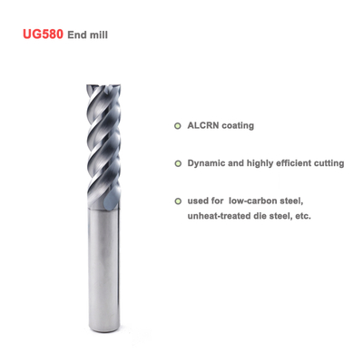 Carbide U-Channel End Mill 4 Flute AlCrN Coated for Mild Steel
