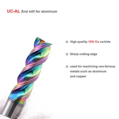 Carbide 3-Flute DLC Coated End Mill for Aluminum and Copper